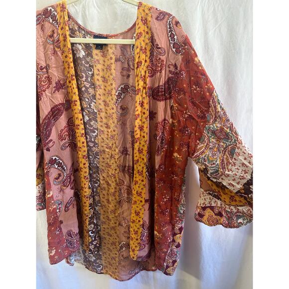 Daytrip Boho Patchwork Open Front Cardigan – Size M - Picture 4 of 7